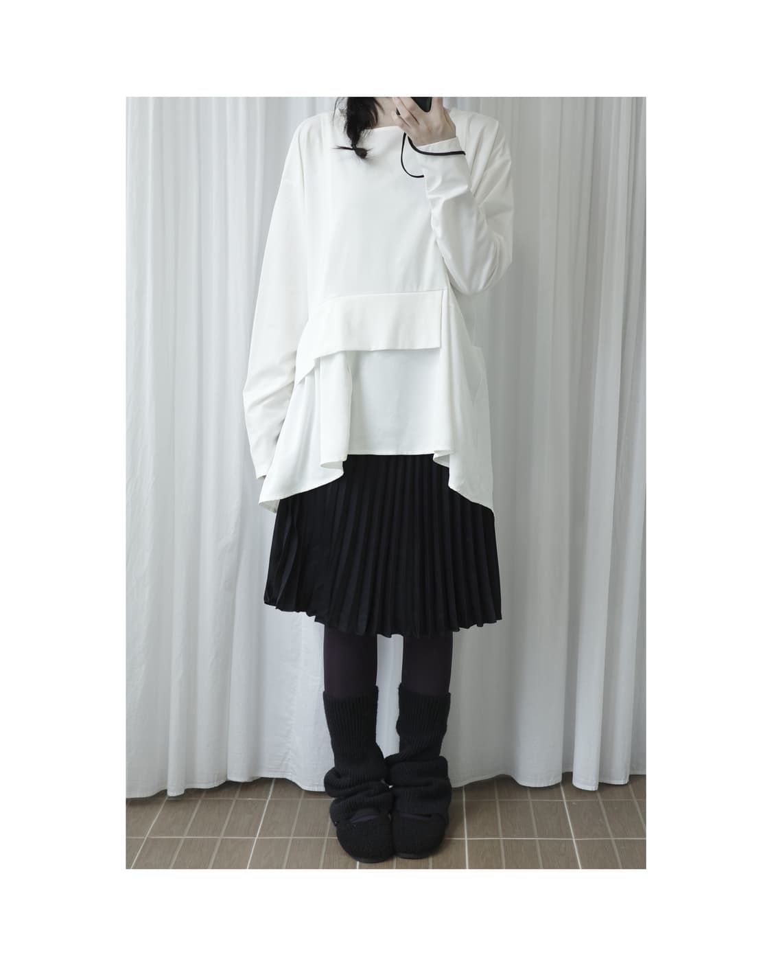 Layered white sleeve 상품이미지1