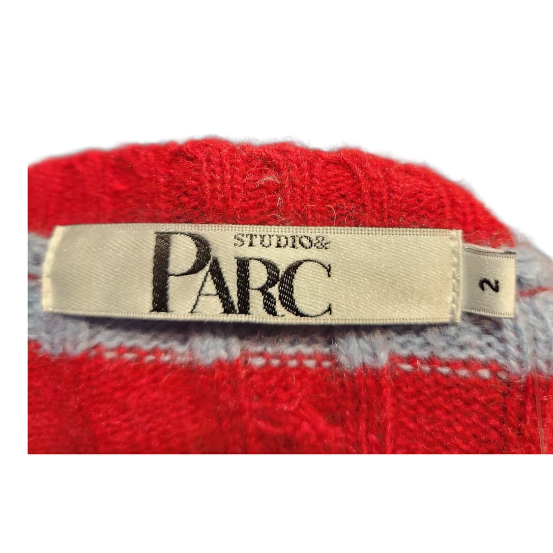 레드 스트라이프 케이블 니트 STUDIO & PARC 상품이미지2