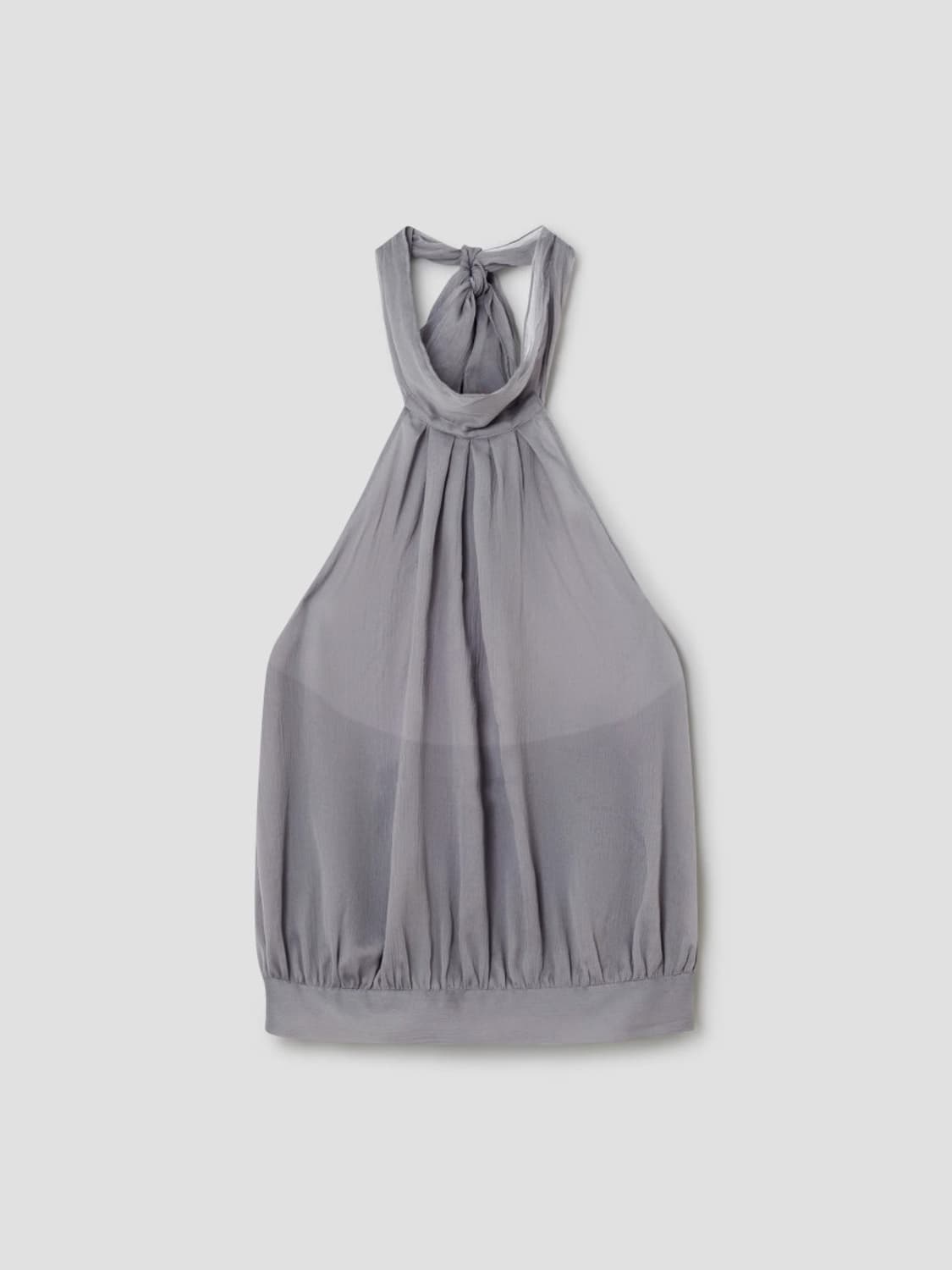 [XS,S]기마구아스 Boa 시어 홀터넥 슬리브리스 탑/그레이 상품이미지5