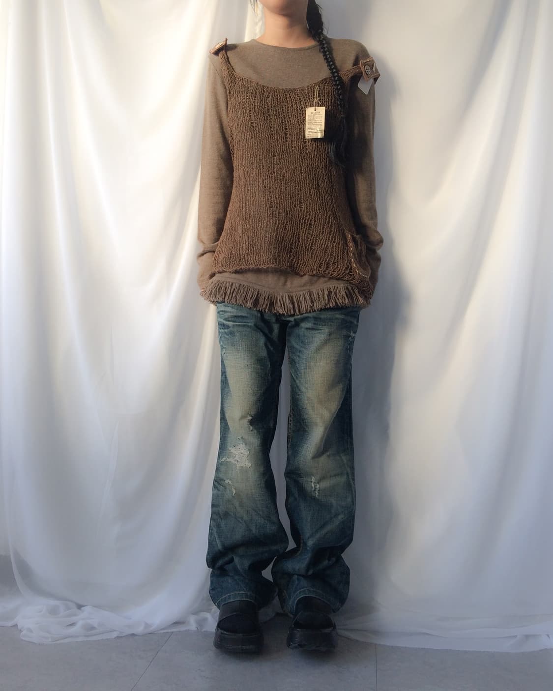 Button point knitted sleeveless 상품이미지7