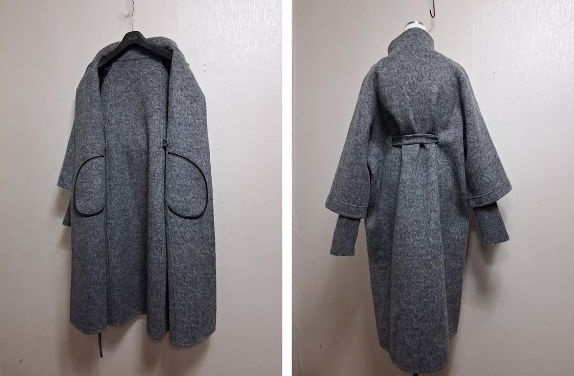 100%두터운 양모 롱코트 케이프분위기 새상품 6677 상품이미지3