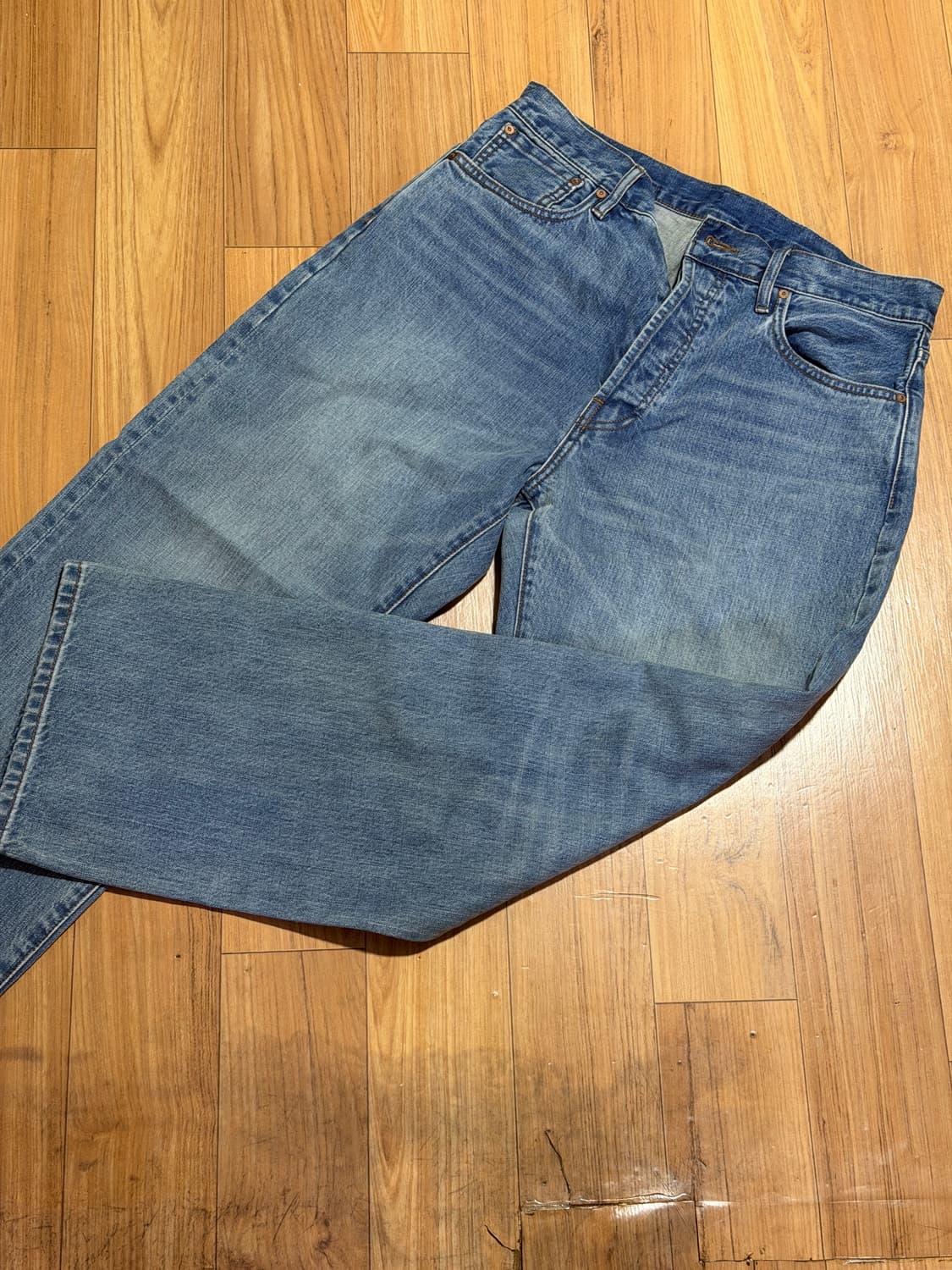 OUTSTANDING 30‘s 신치백 셀비지 와이드 팬츠 L 상품이미지1