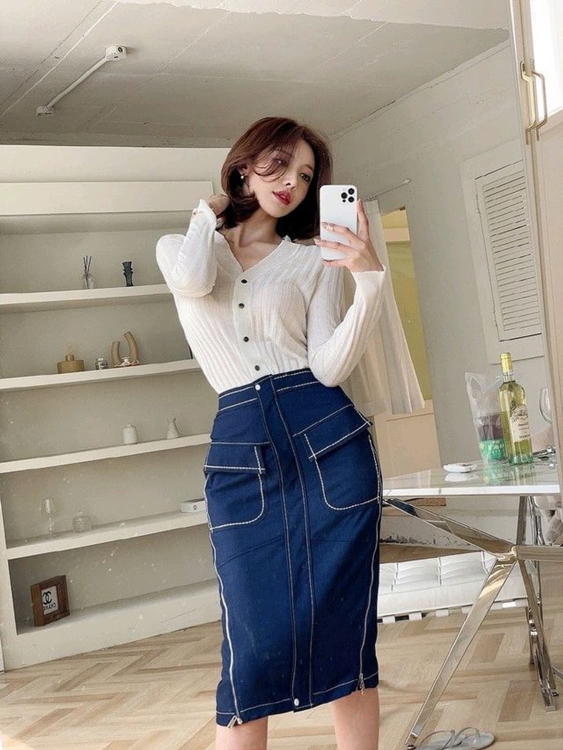 제이지쇼룸 엉넬 수입 버튼 가디건(아이),지퍼스커트세트 상품이미지1