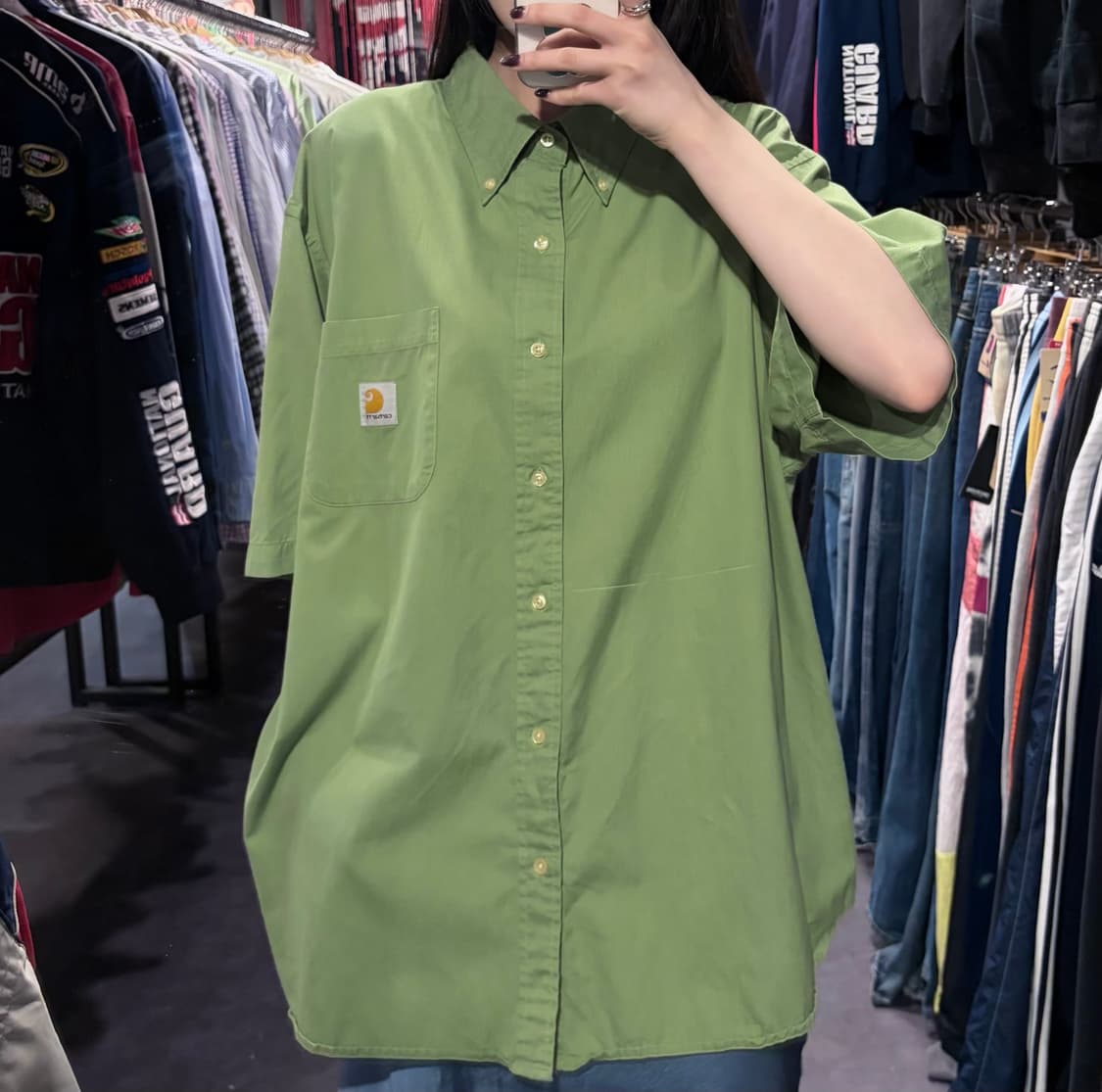 [IM] Carhartt 칼하트 반팔 셔츠 녹차 상품이미지1
