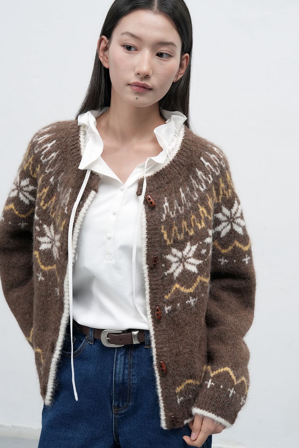 제네럴아이디어 울 노르딕 더플 가디건 M 상품이미지6