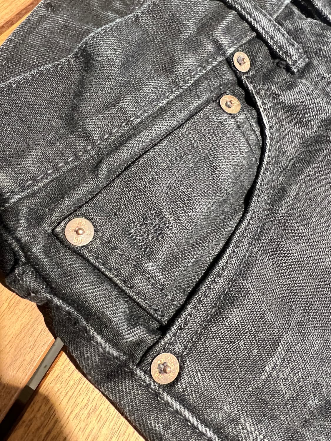 RRL 블랙 셀비지 슬림핏 데님 팬츠 상품이미지2