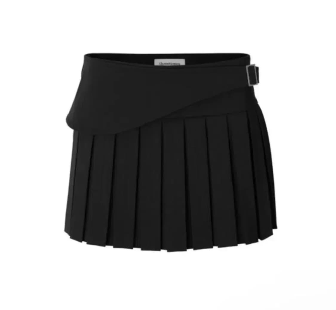 쓰리타임즈 tidy pleats 플리츠 스커트 블랙 M 상품이미지1