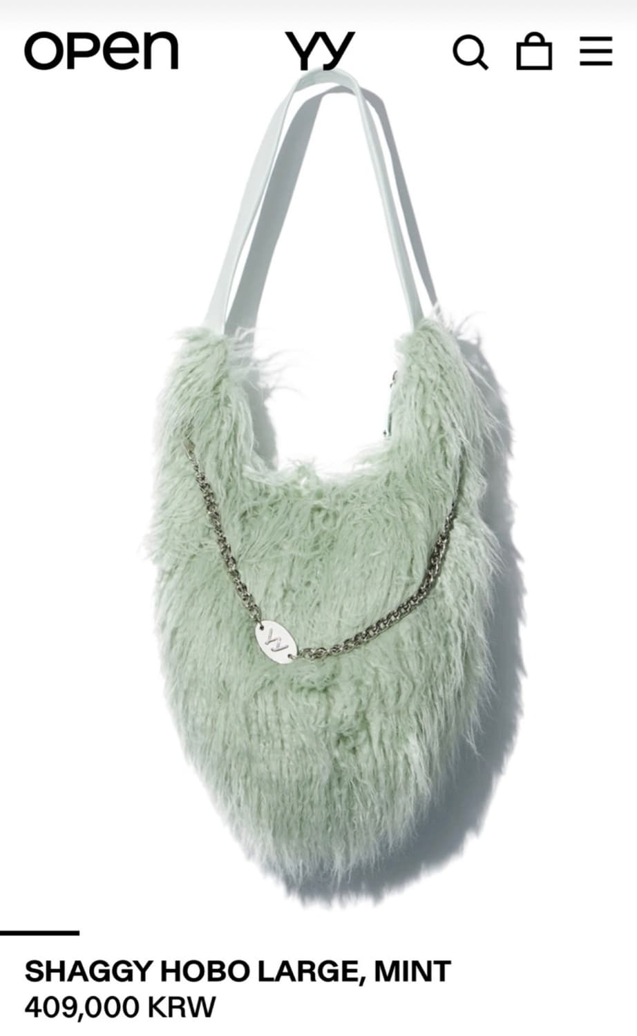 오픈 와이와이 SHAGGY HOBO LARGE, MINT 상품이미지1