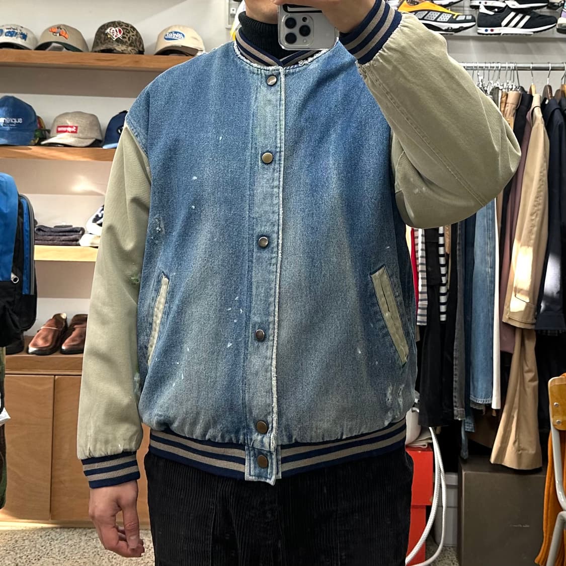 디스트로이드 빈티지 데님 바시티 자켓 상품이미지10
