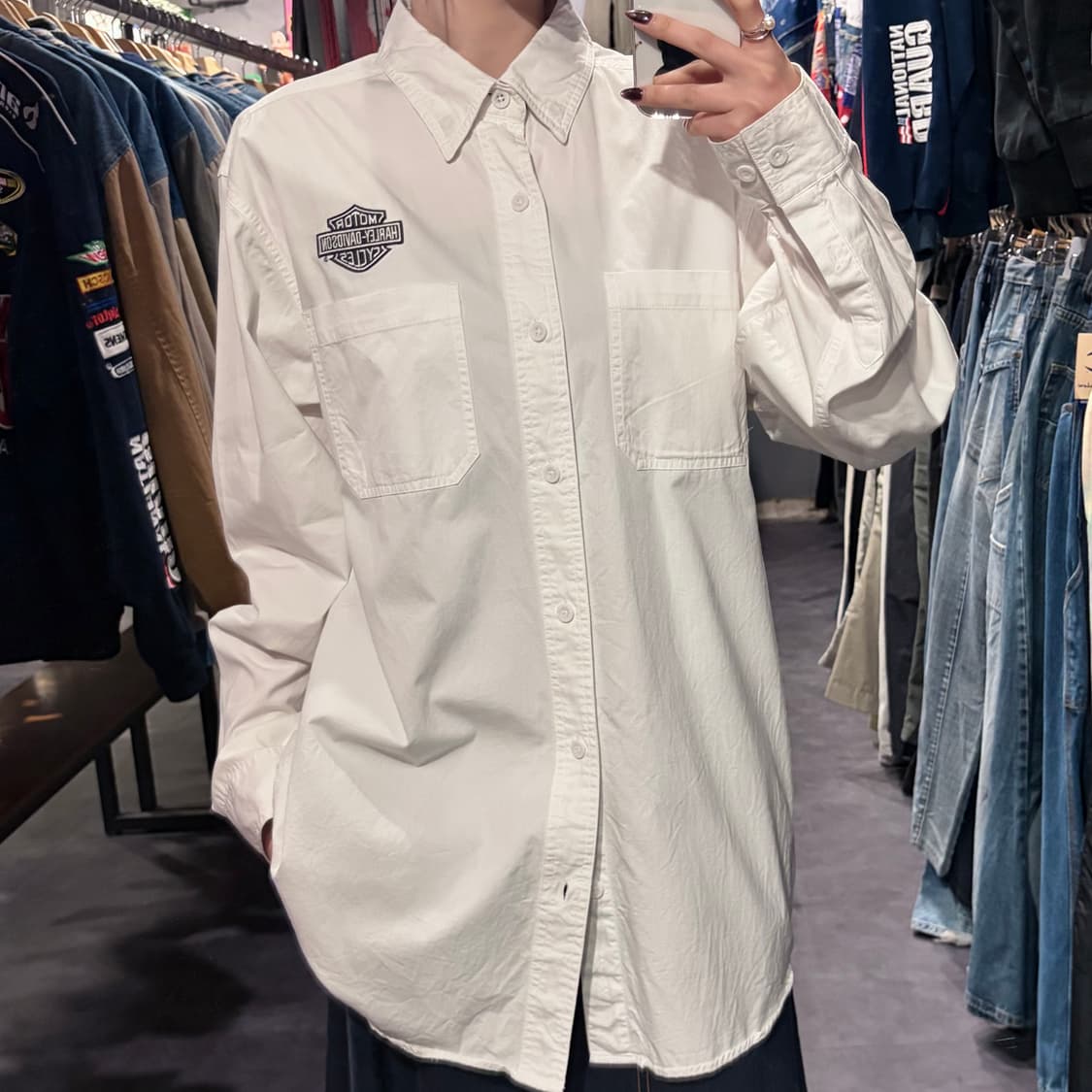 [IM] Harley-Davidson 할리데이비슨 투포켓 셔츠 화이트 상품이미지1