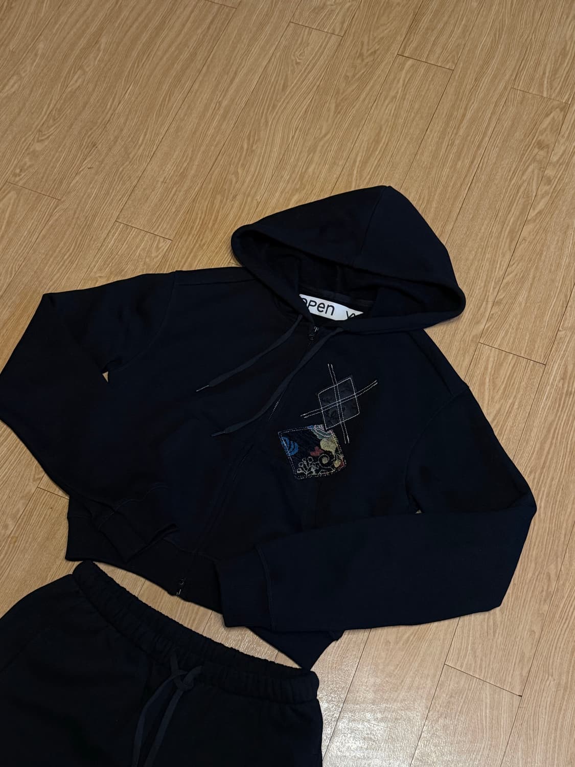 OPEN YY 아가일 패치 후드집업+라운지팬츠 상품이미지4