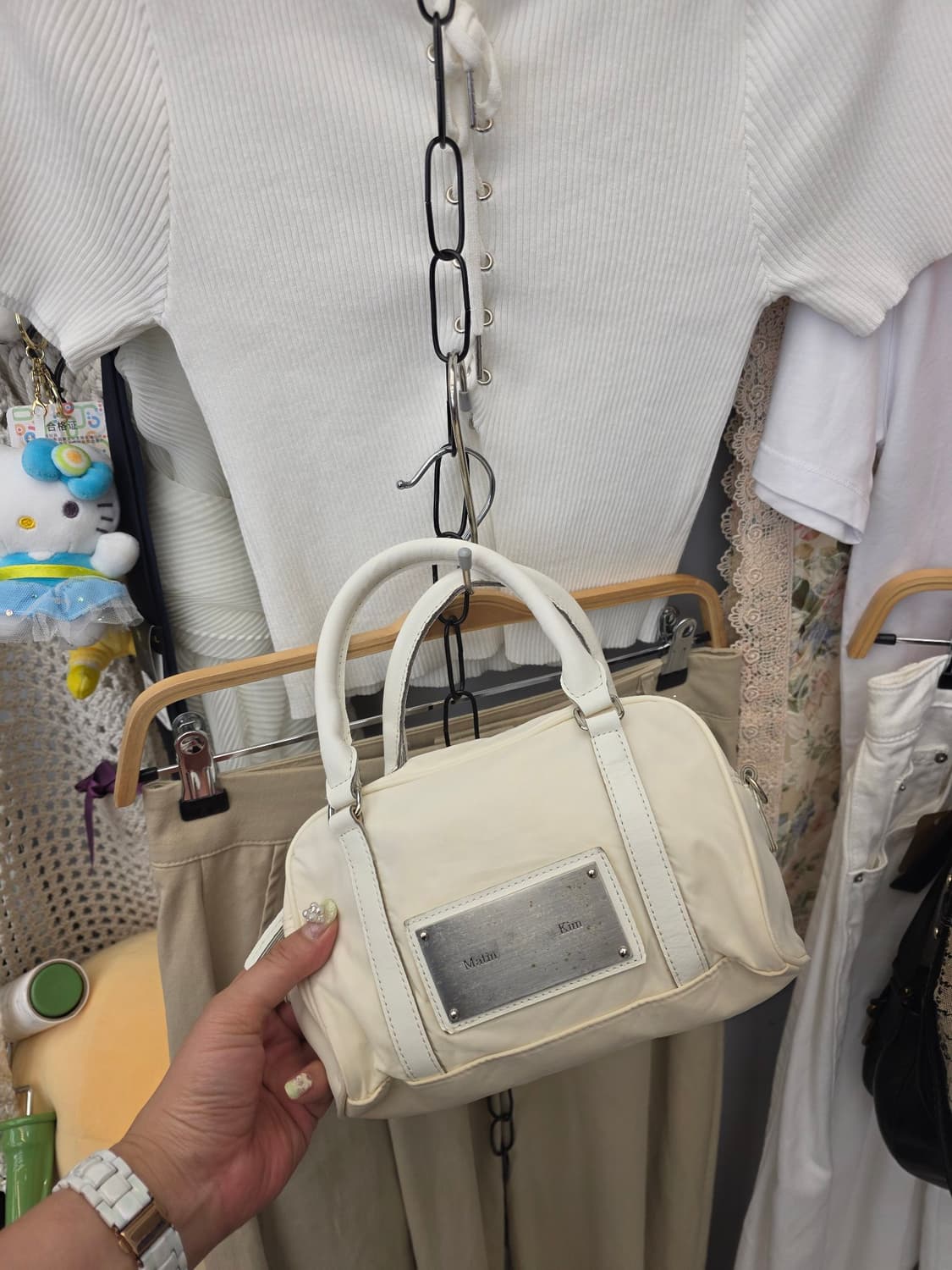 마뗑킴 베이비 스포티 토트백 아이보리 끈x 상품이미지2