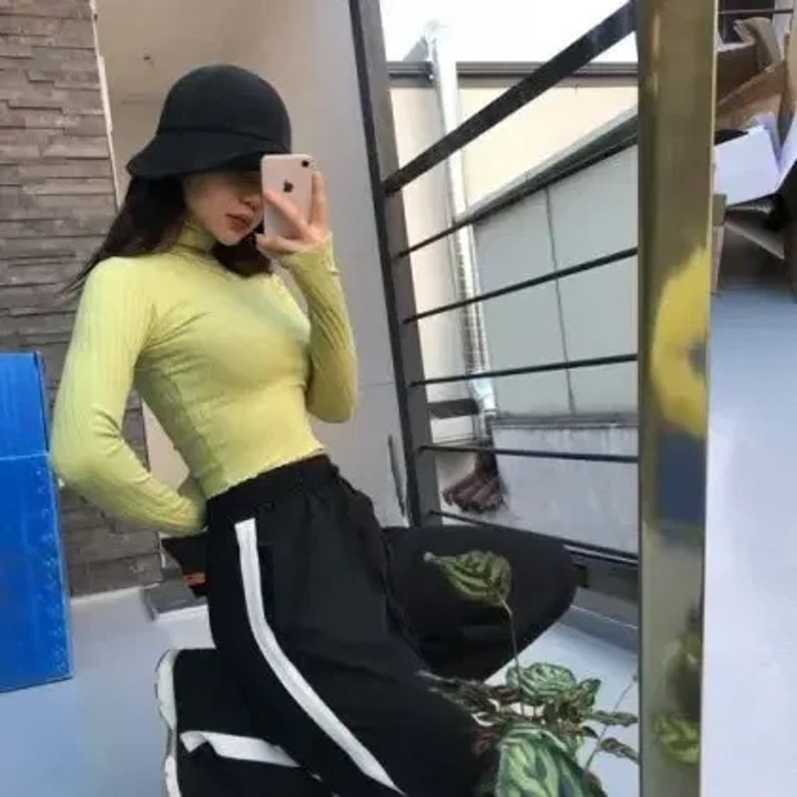 디인터넷 마켓 크롭 골지 탑 라임 반폴라 목폴라 티셔츠 레이어드 상품이미지6