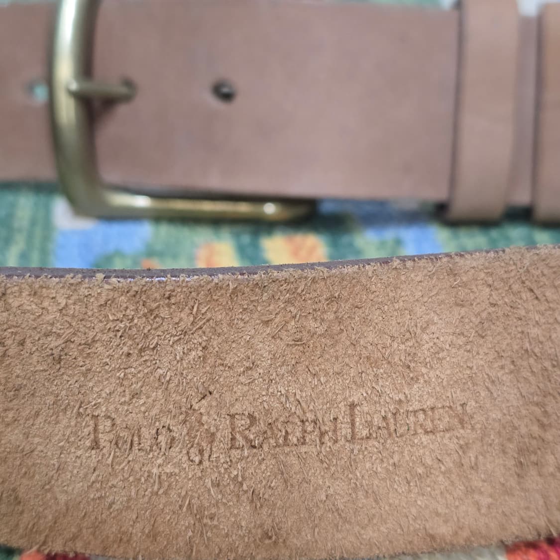 Polo Ralph Lauren 카우하이드 누벅 리얼 황동버클 벨트 26 상품이미지5