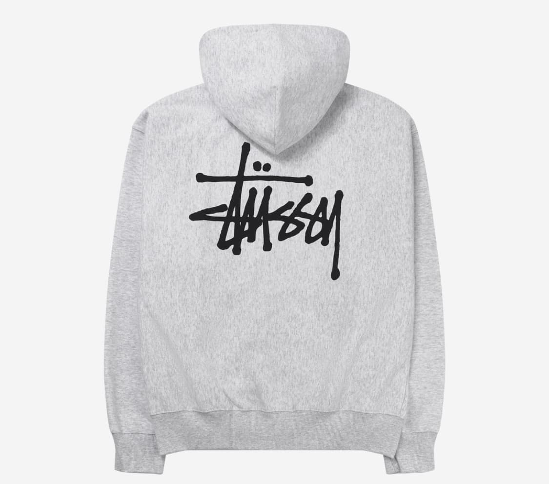 스투시 베이직 스투시 후드 집업 애쉬 헤더 상품이미지1