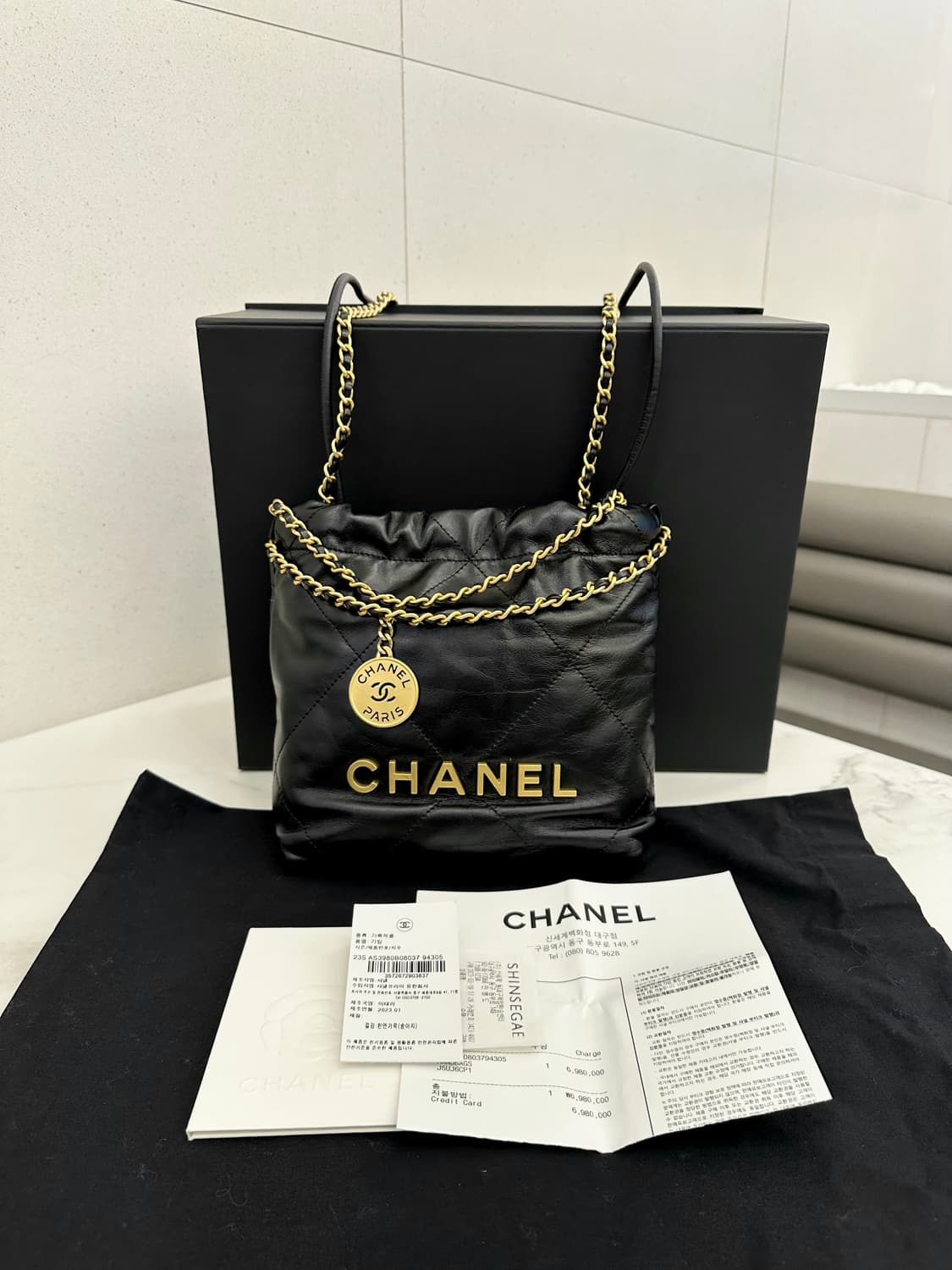 [백화점 풀구성] 정품 샤넬 22백 미니 블랙 상품이미지2