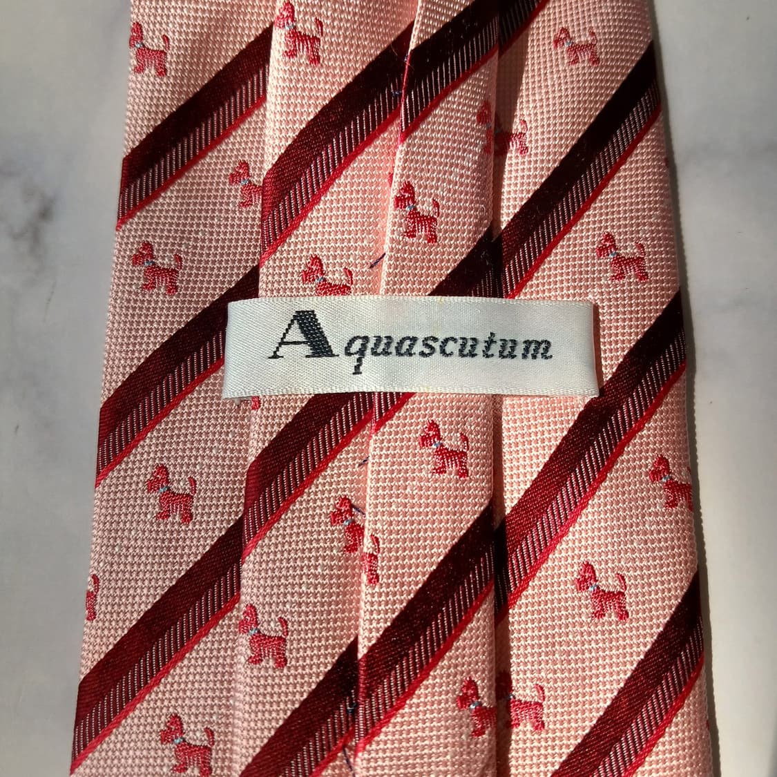 아쿠아스큐텀 스트라이프 도그 패턴 넥타이 9.4cm S~A+등급 E832 상품이미지9