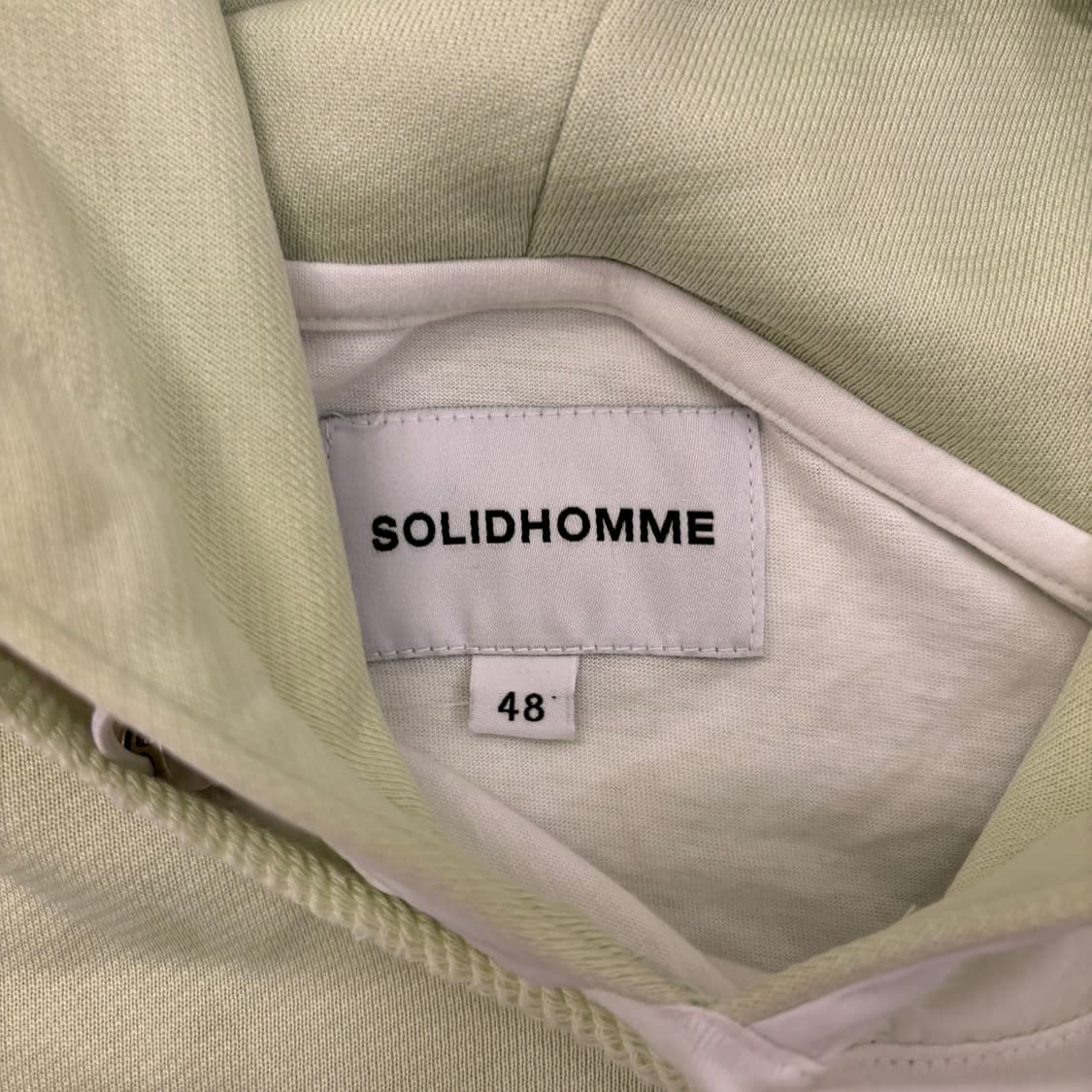 솔리드옴므 레이어드 그린 후드티 상품이미지3