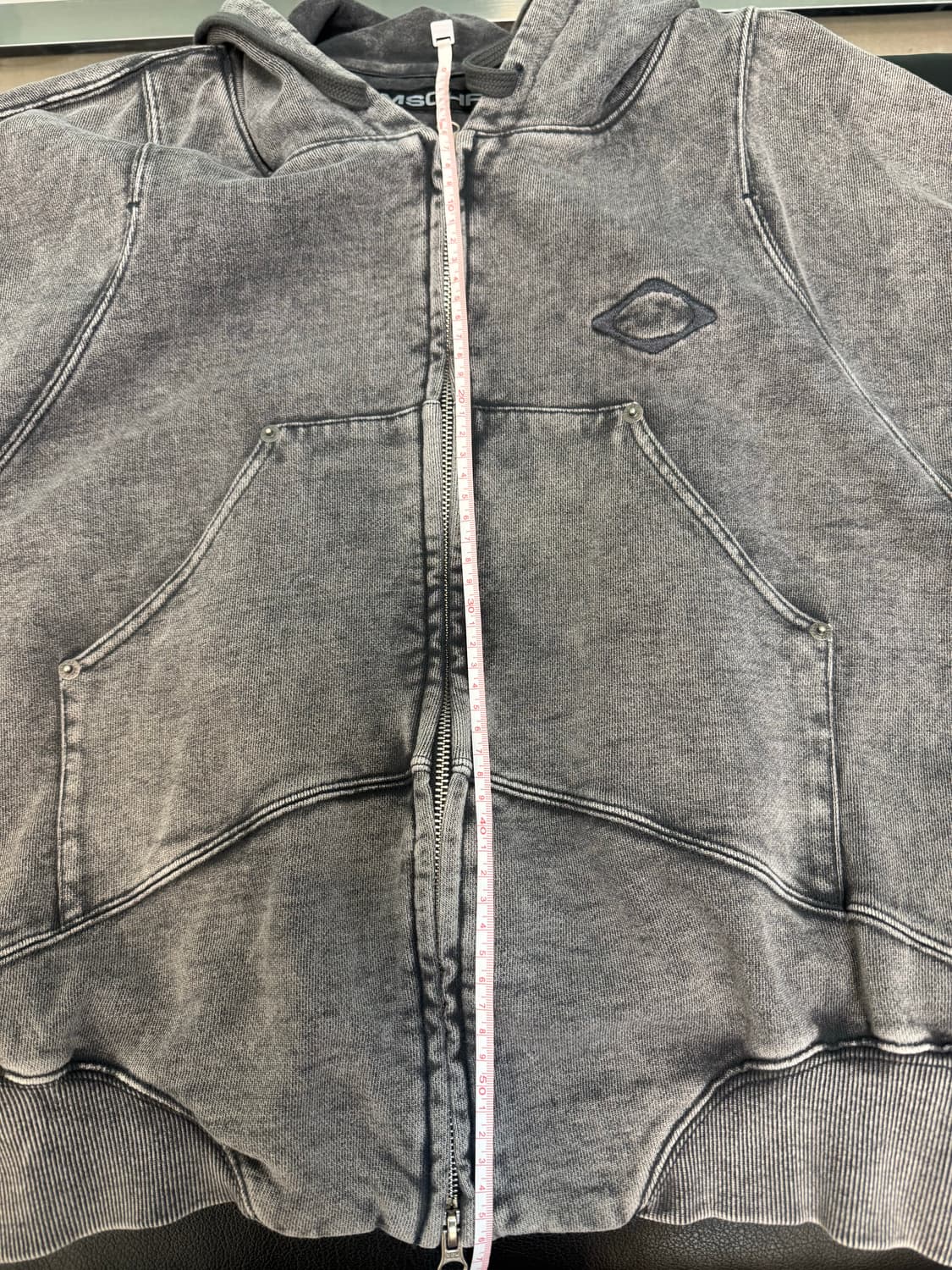 (실측확인해주세요) 미스치프 벌룬 후드 워시드 차콜 상품이미지10