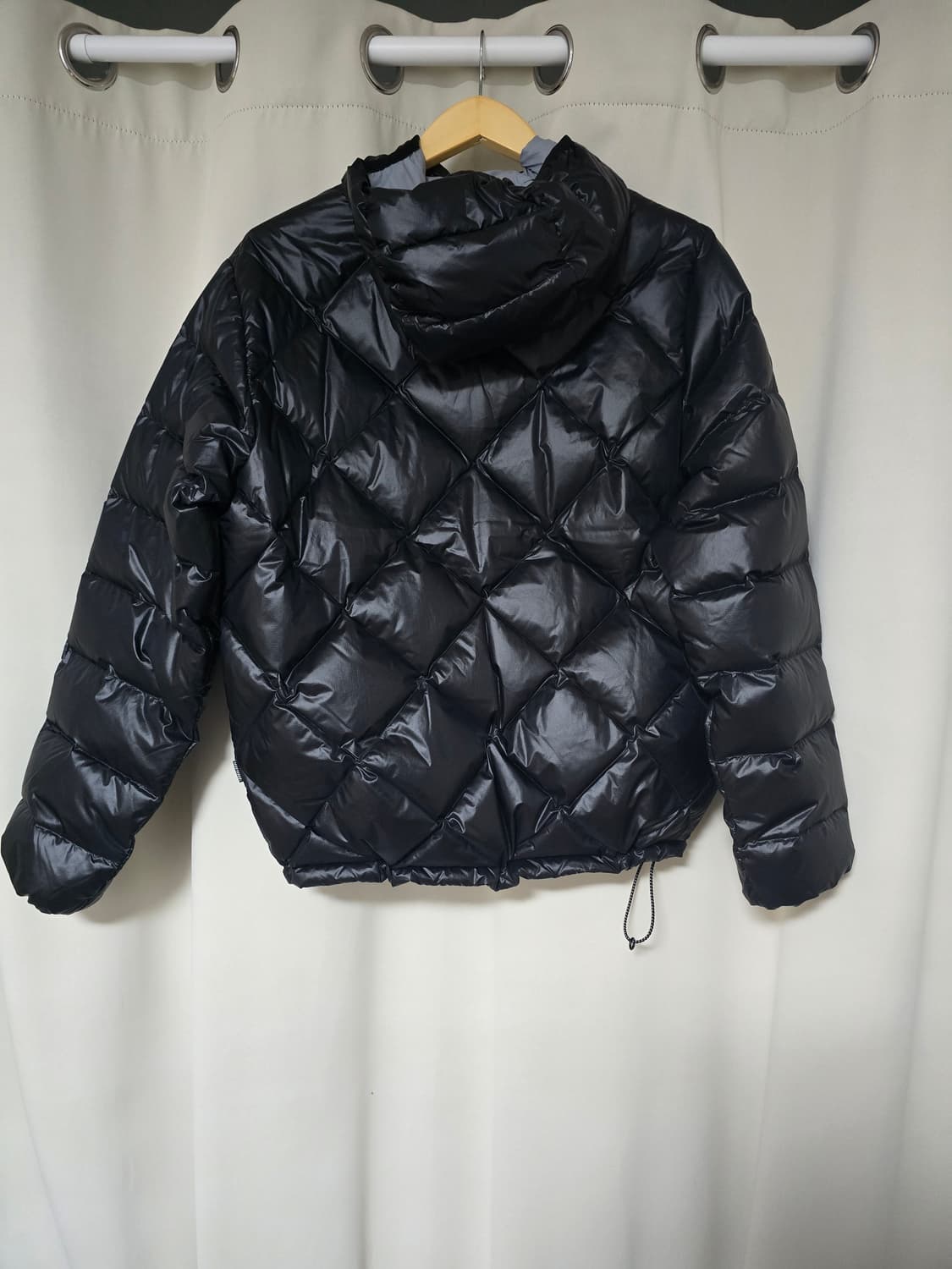 예스아이씨 다이아 퀼팅 후드 경량패딩 블랙 m 상품이미지2