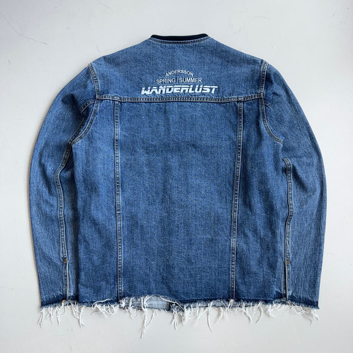 앤더슨벨 카라리스 논카라 데님 자켓 상품이미지3