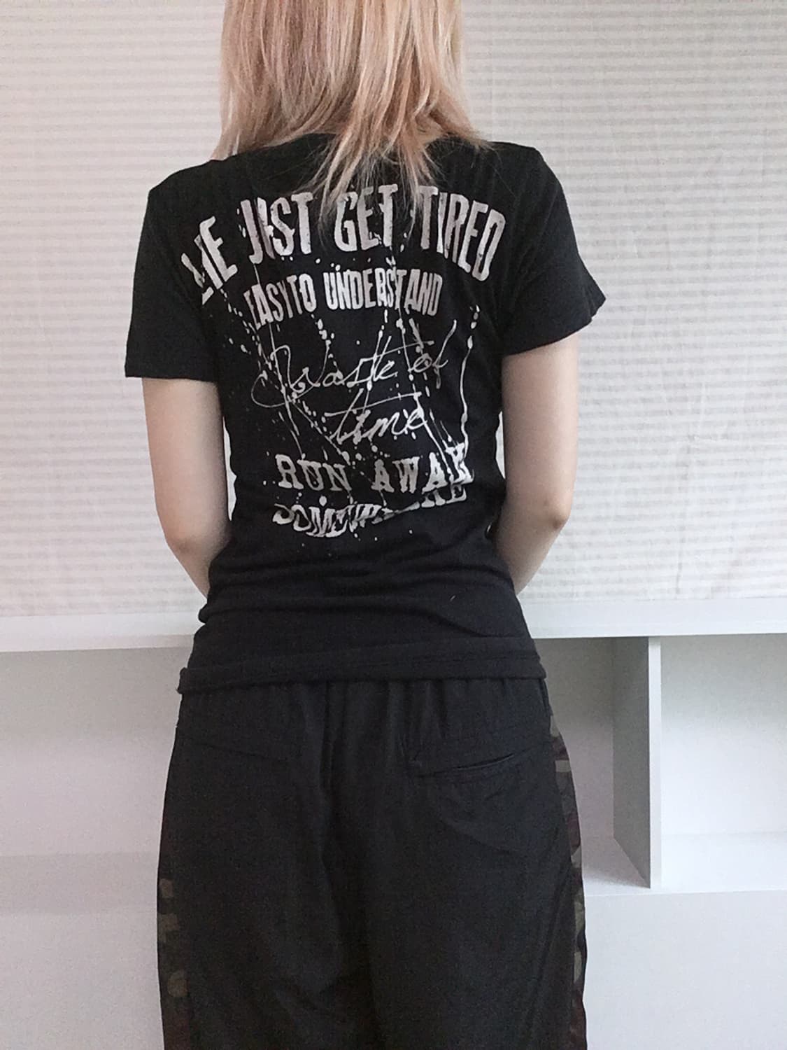 jpn vintage black y2k printing t shirt 상품이미지4