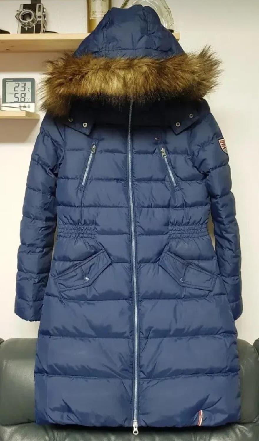 타미힐피거 데님 플레인 폴리 다운 롱패딩 점퍼, 벤치코트  상품이미지1