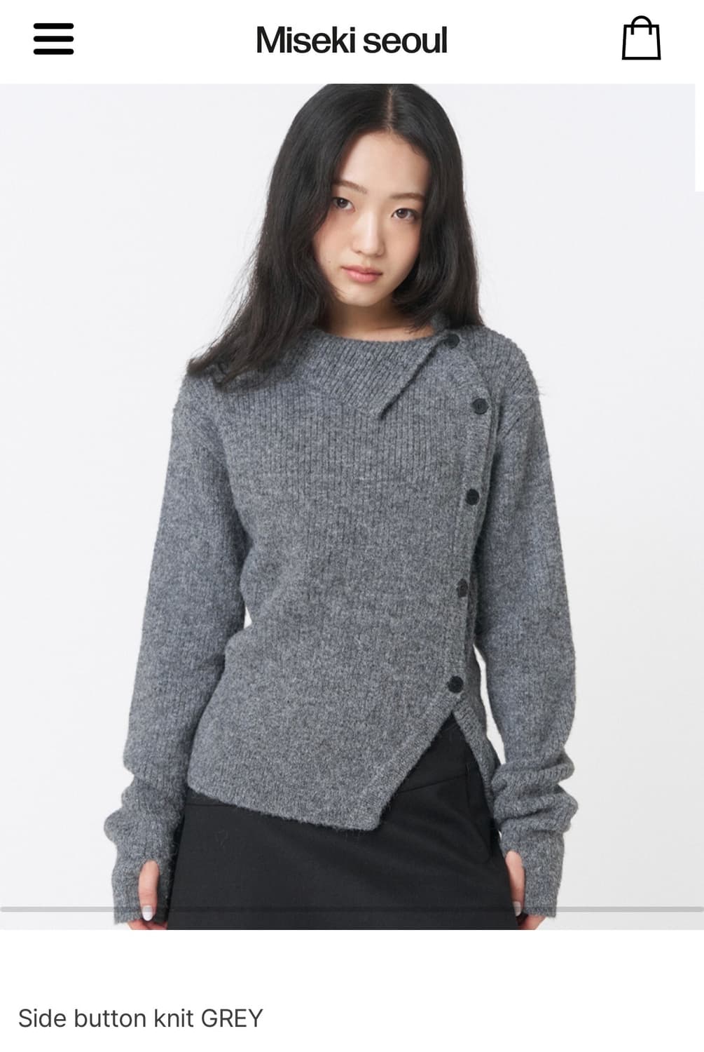 미세키서울 사이드 버튼 니트 Side button knit 상품이미지1