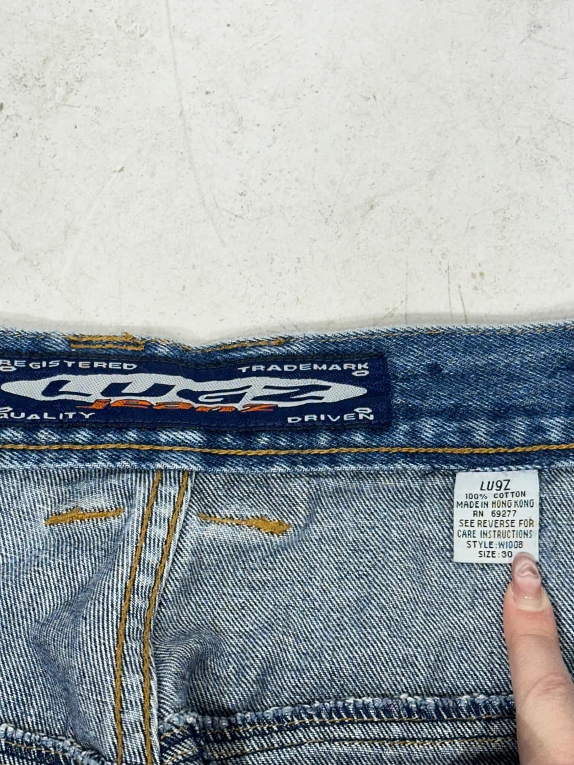 90s LUGZ 증청 배기핏 올드스쿨 카펜터 버뮤다 데님 반바지 30 상품이미지6