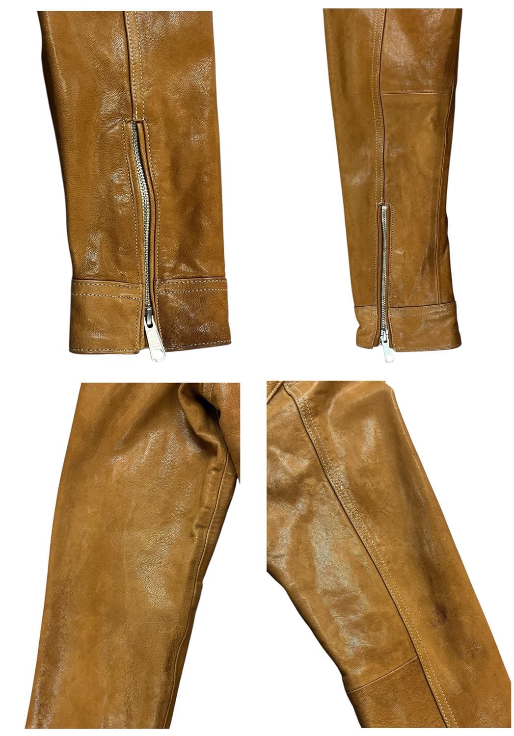 밥슨 카라 버튼 레더 자켓 카멜 S #csz1966 상품이미지9