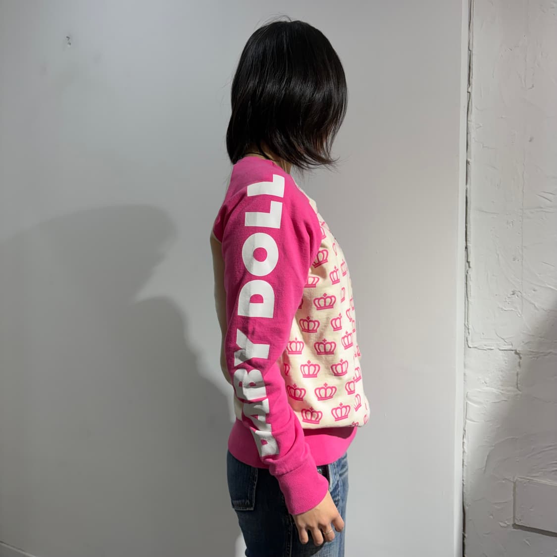 베이비돌 핑크 맨투맨 티셔츠 상품이미지3