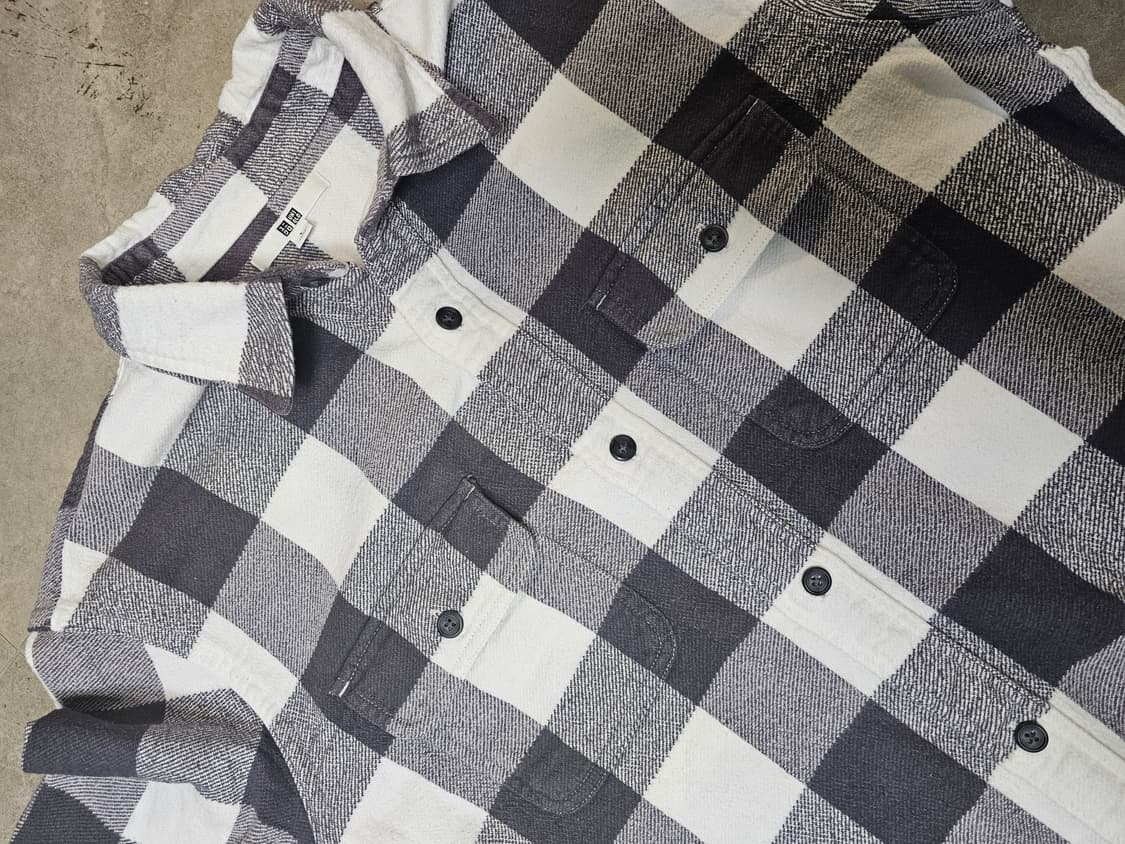 유니클로 남성 플란넬 체크 셔츠 L 상품이미지2