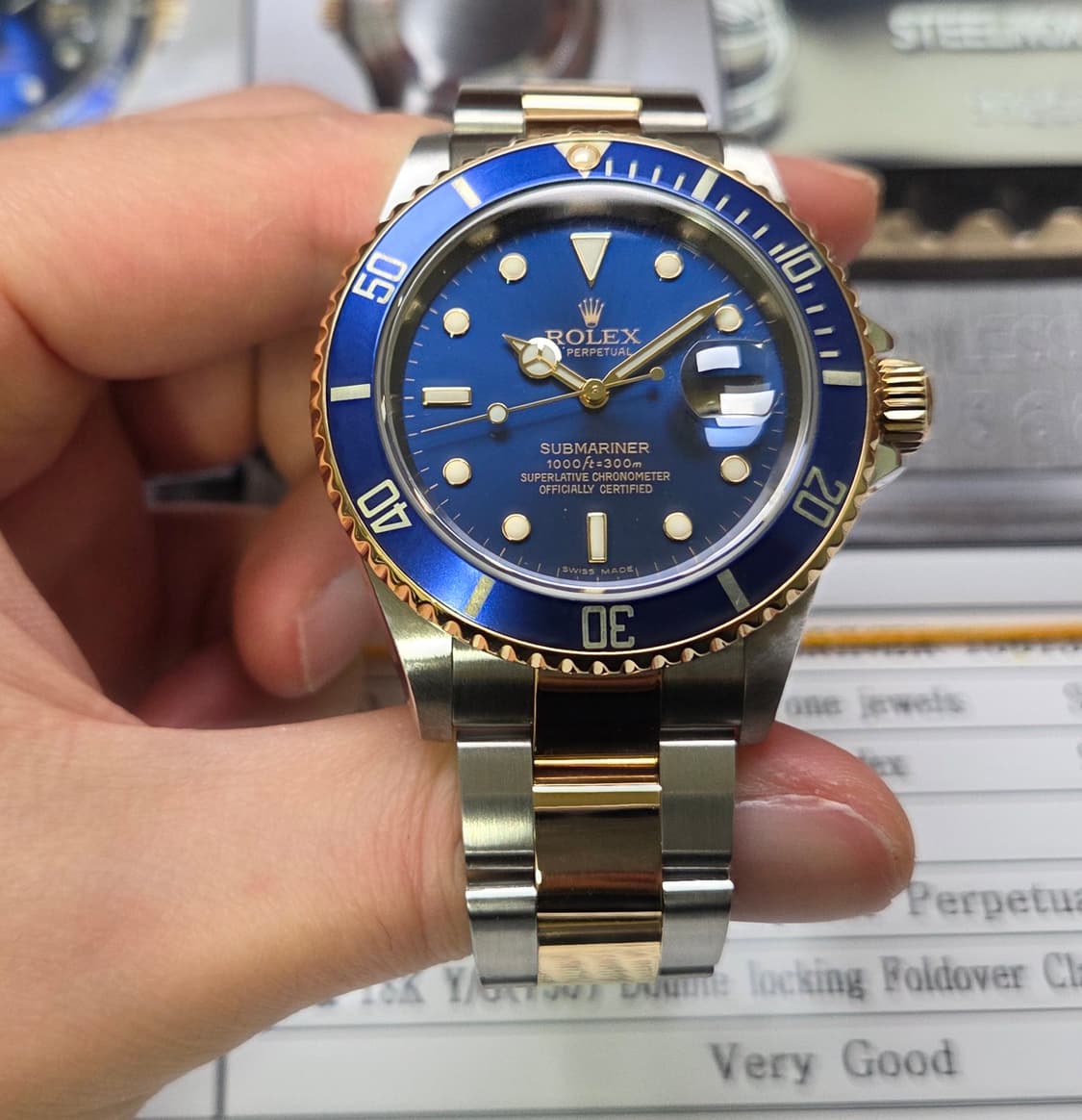롤렉스 서브마리너 청콤 18K콤비 구구섭 16613 금버클 후기형 상품이미지2