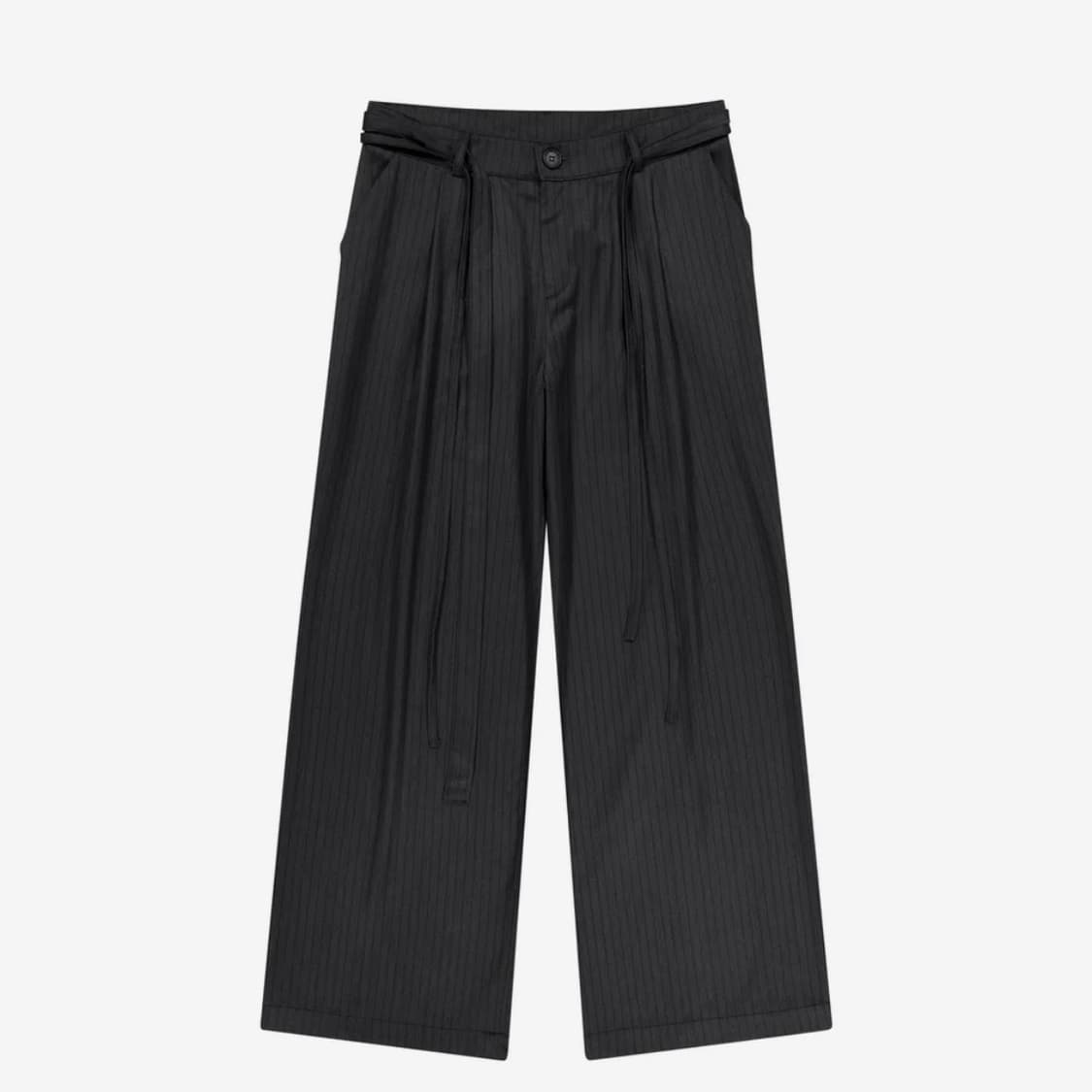 이우가마카라스 Belted Striped Trousers DarkGray 상품이미지2