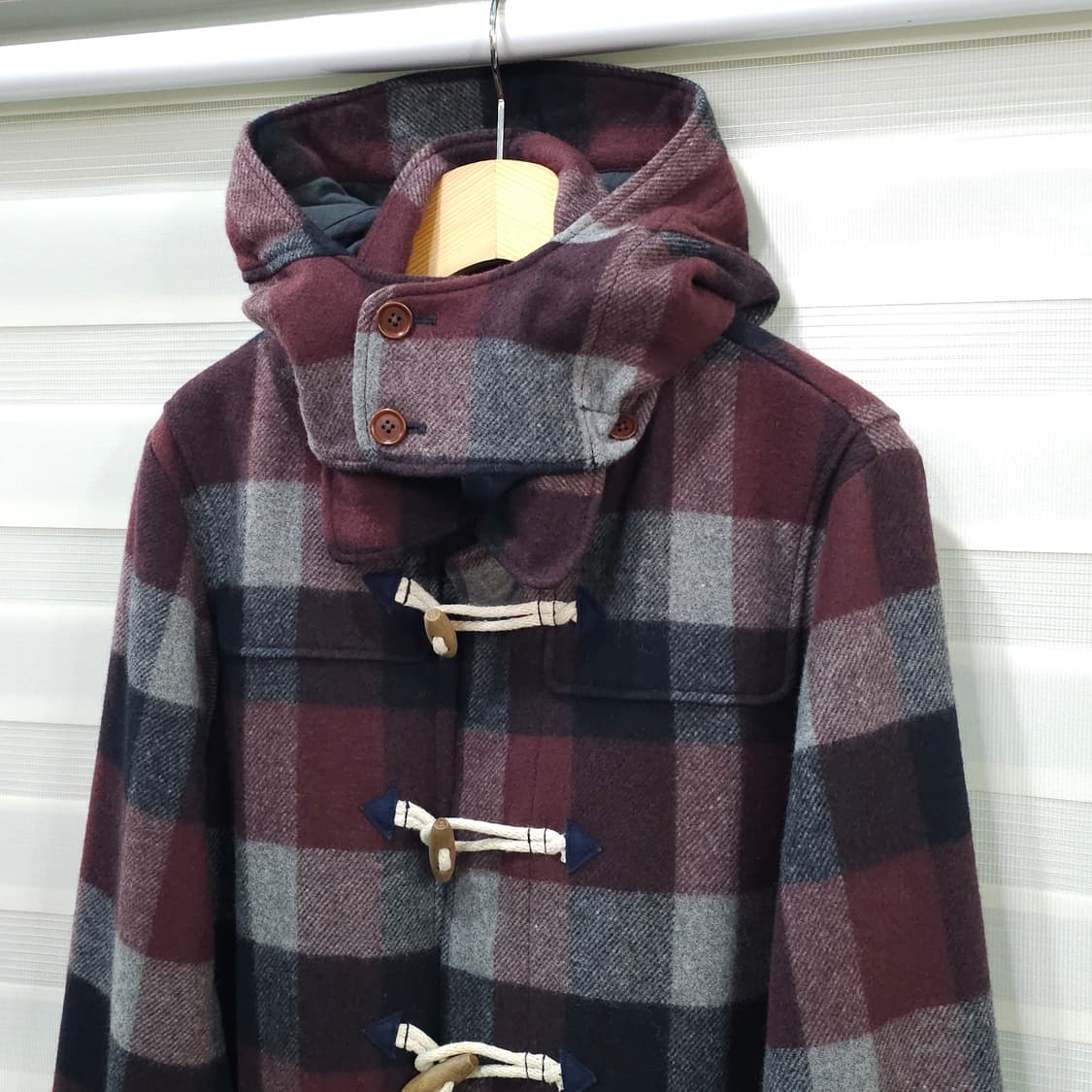R. NEWBOLD 체크 후드 더플코트- 우먼M 상품이미지2