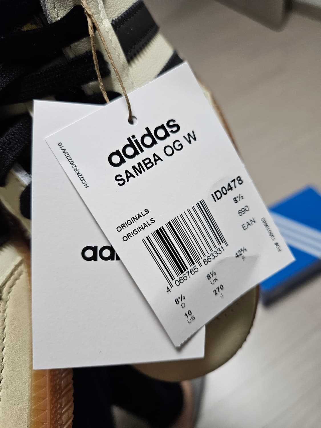 아디다스 삼바 OG 크림 블랙 270mm ID0478 상품이미지4