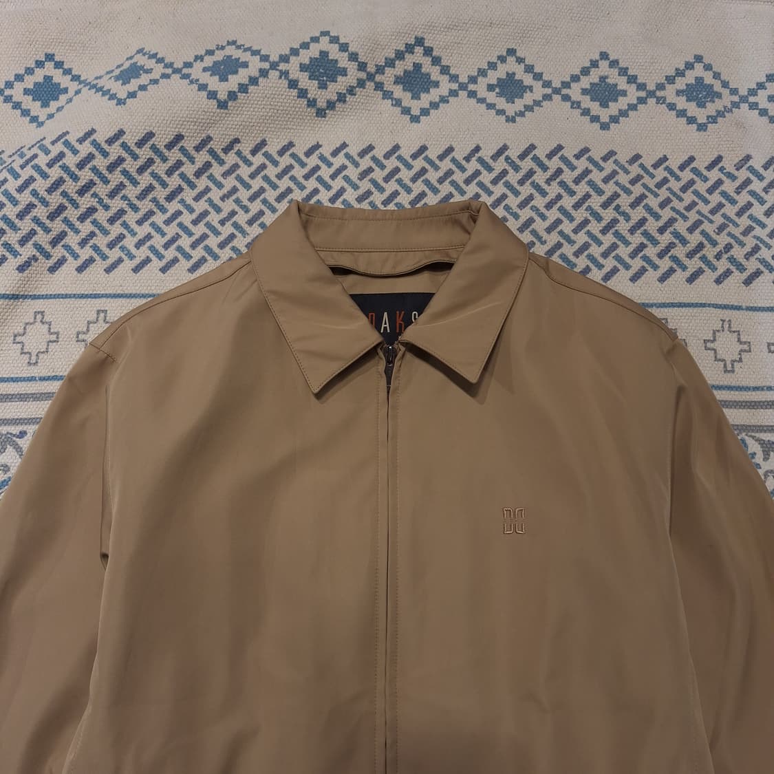DAKS 닥스 브라운 카키 자수로고 아메카지 카라넥 캐주얼자켓 L 상품이미지4