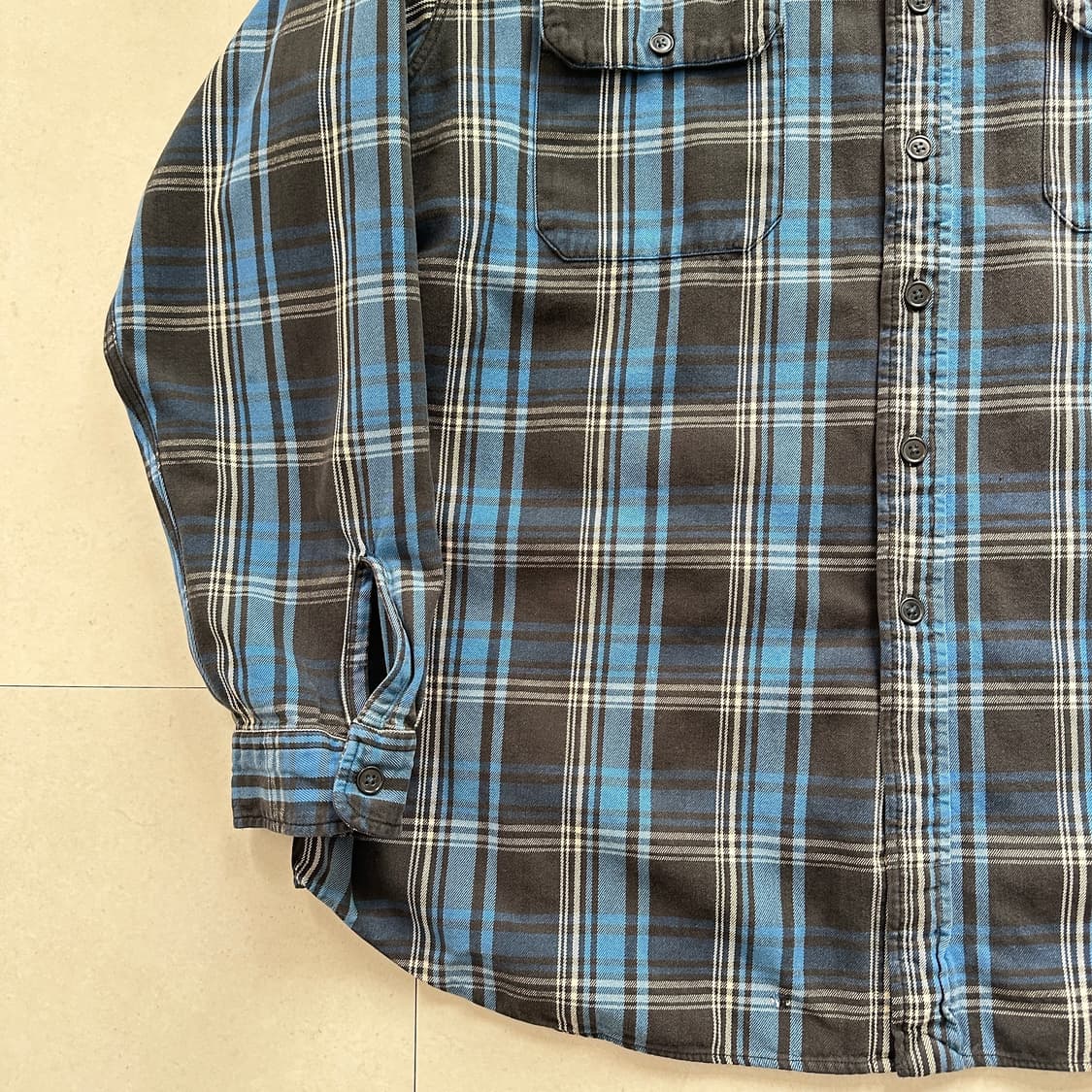 90s 폴로스포츠 스포츠맨 해비코튼 체크셔츠 XXL 상품이미지4