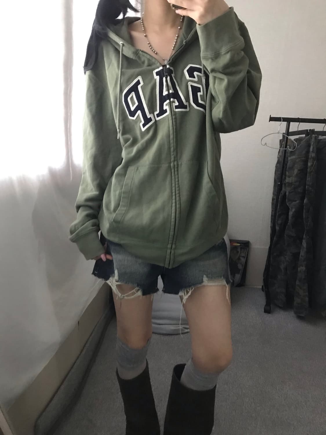 갭 카키 후드집업 상품이미지3