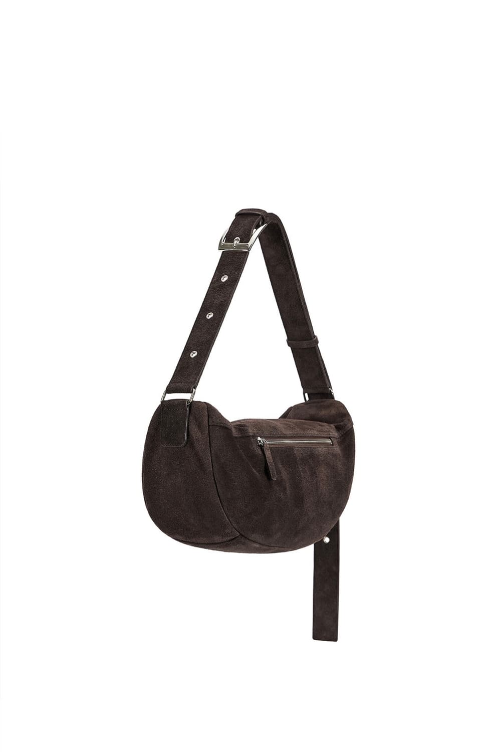 HALF ROUND BELT BAG IN SUEDE BROWN 상품이미지5