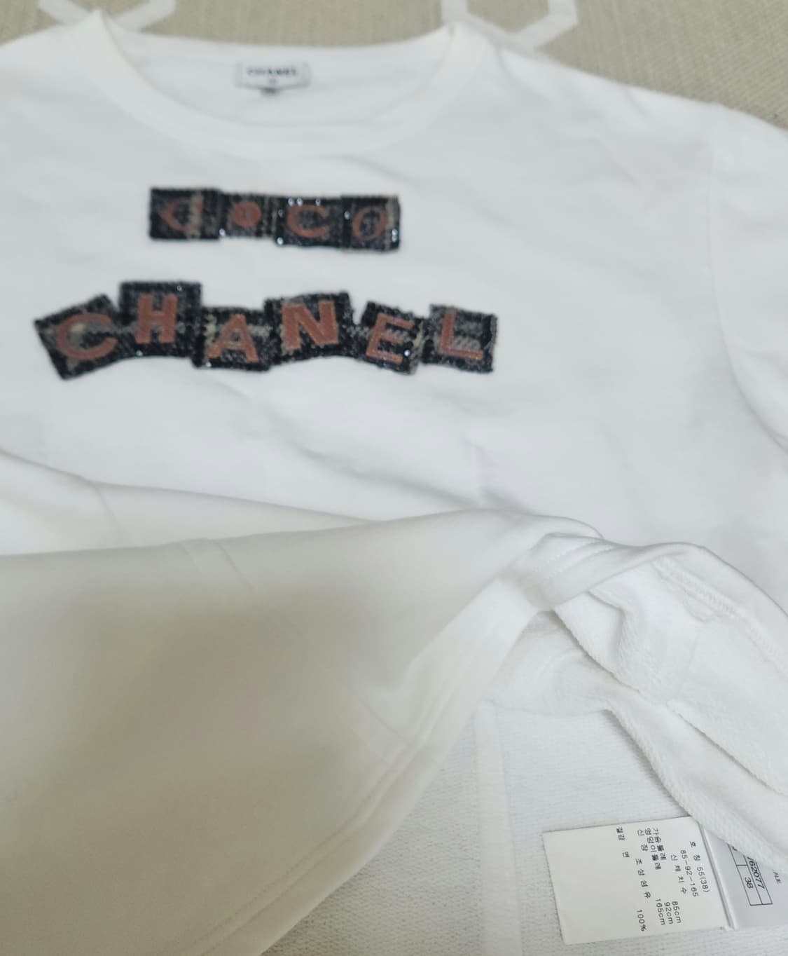 [정품] 샤넬 COCO 반팔 티셔츠 38 (여성용) 새상품급 한정판 상품이미지7