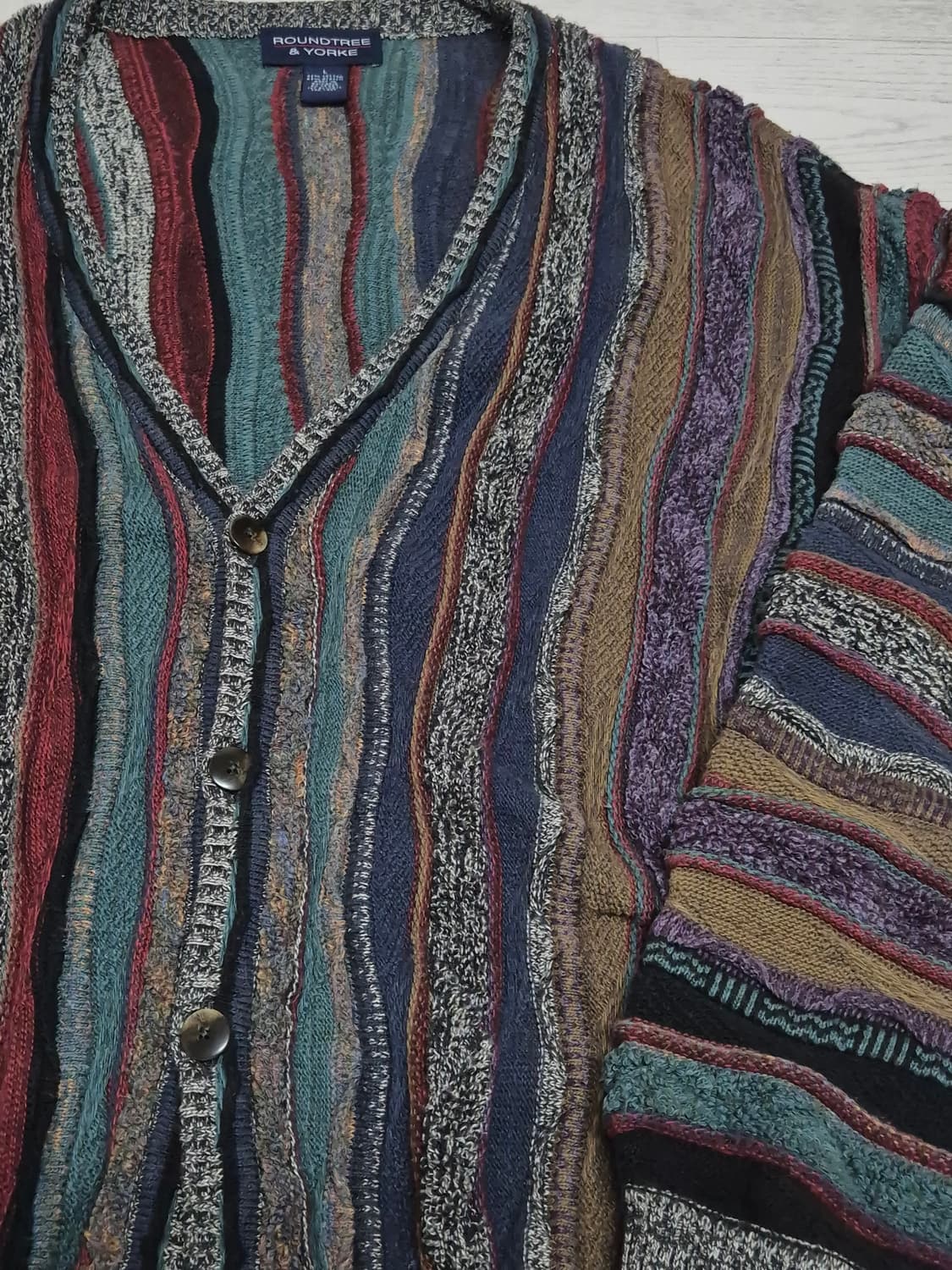 L) 케이블 멀티컬러 가디건 상품이미지3