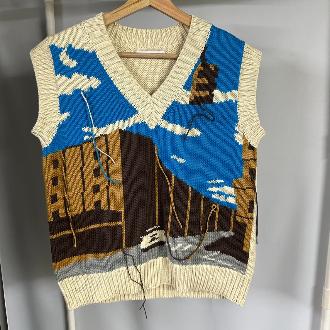 레지나 표  Sadie 인타르시아 코튼 베스트 상품이미지1