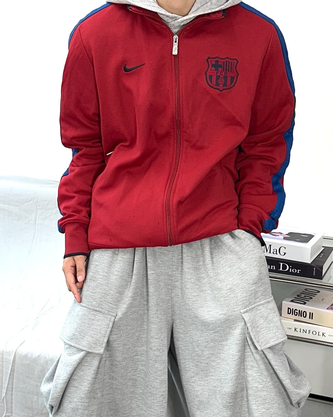 나이키 바르셀로나 레드 트랙탑 져지 L 상품이미지2