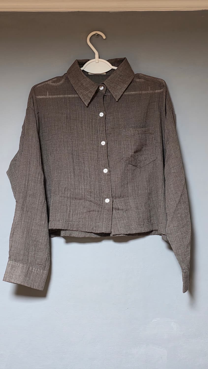 빈티지 시스루 면셔츠 상품이미지1