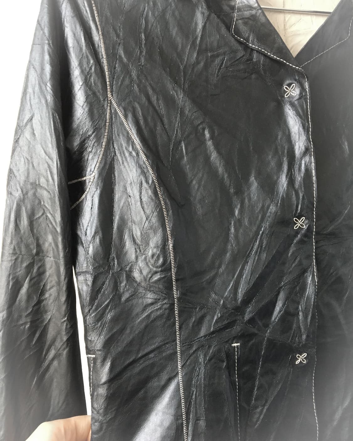 Trussardi stitch point leather jacket 상품이미지5