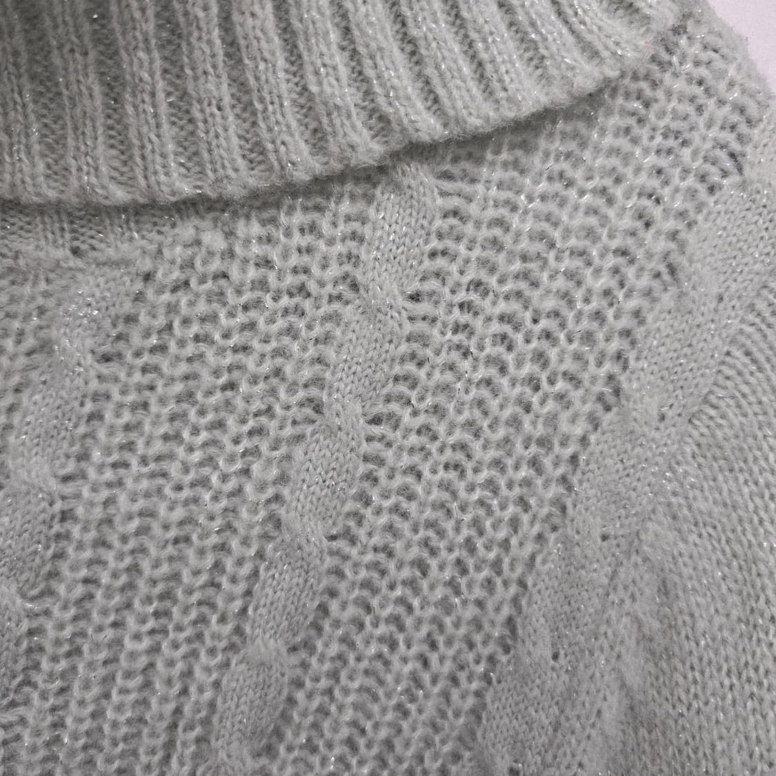 일본 빈티지 꽈배기 터틀넥 니트 스웨터 민트 상품이미지8