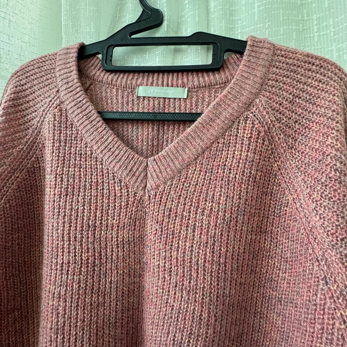 브이넥 로즈핑크 여리핏 니트 스웨터 상품이미지7