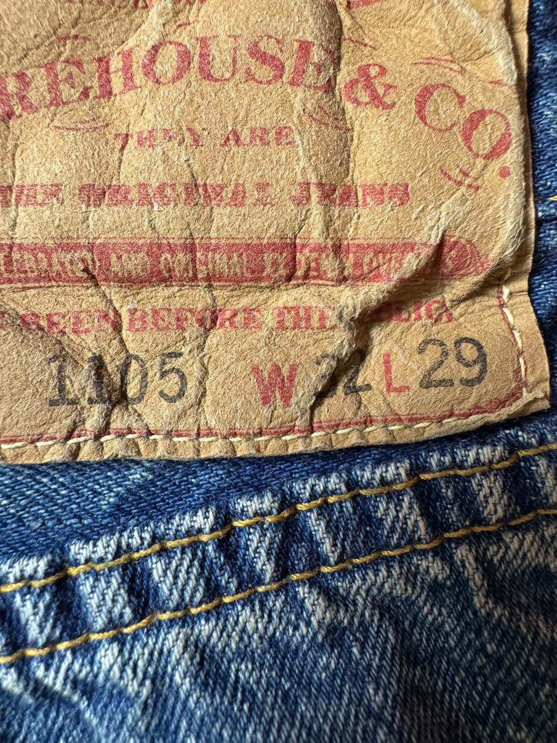 [새제품] 웨어하우스 1105 미디움워시 32사이즈 상품이미지3