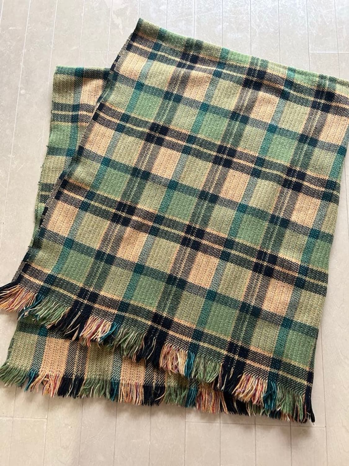 Kapital 캐피탈 그린체크 담요 상품이미지1